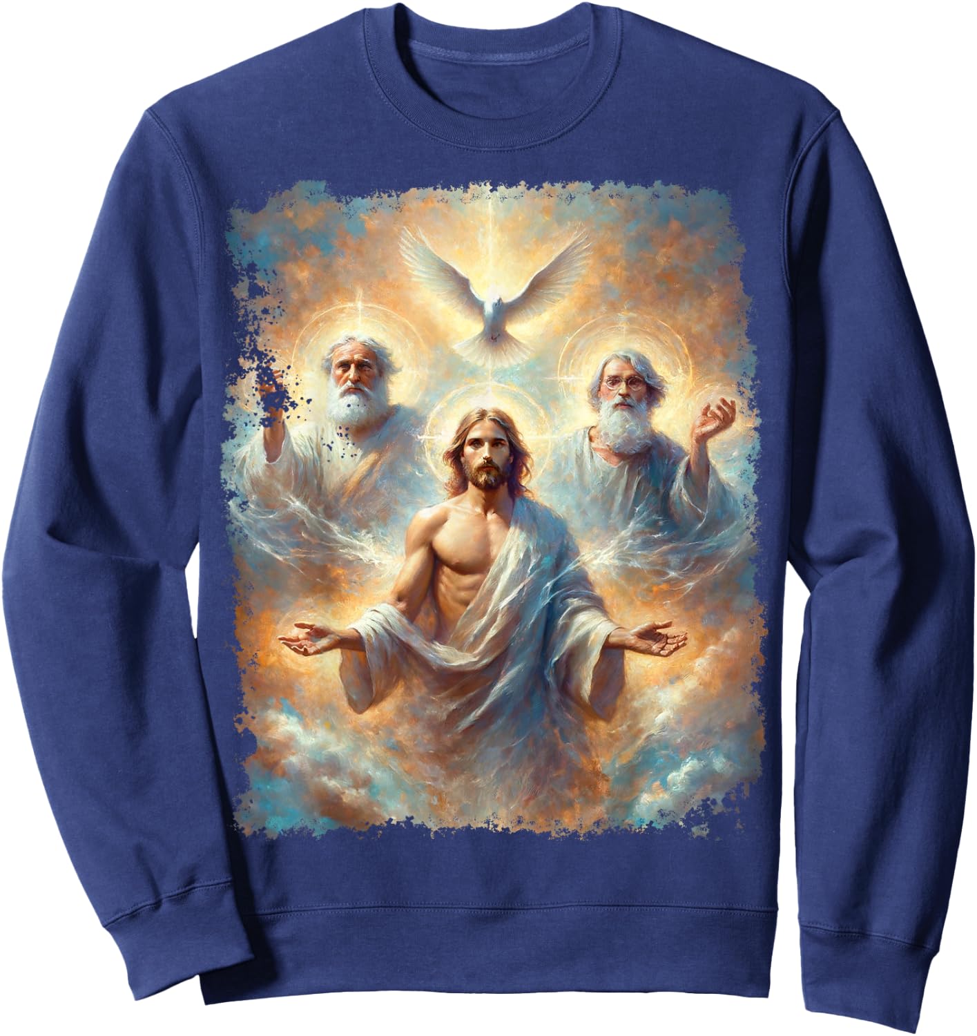 Jesus God The Father Holy Spirit Sweatshirt - Sweatshirt | Navy