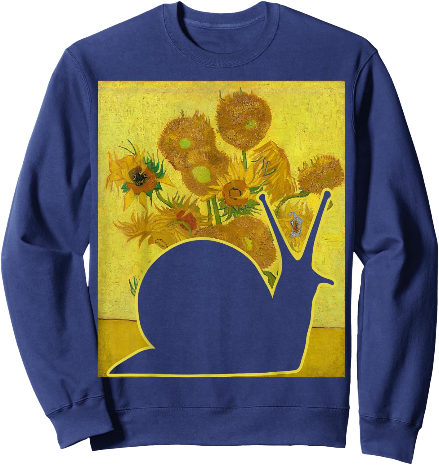 Snail Sunflowers Snail Lover Malacology Snail Painting Sweatshirt - Sweatshirt | Navy