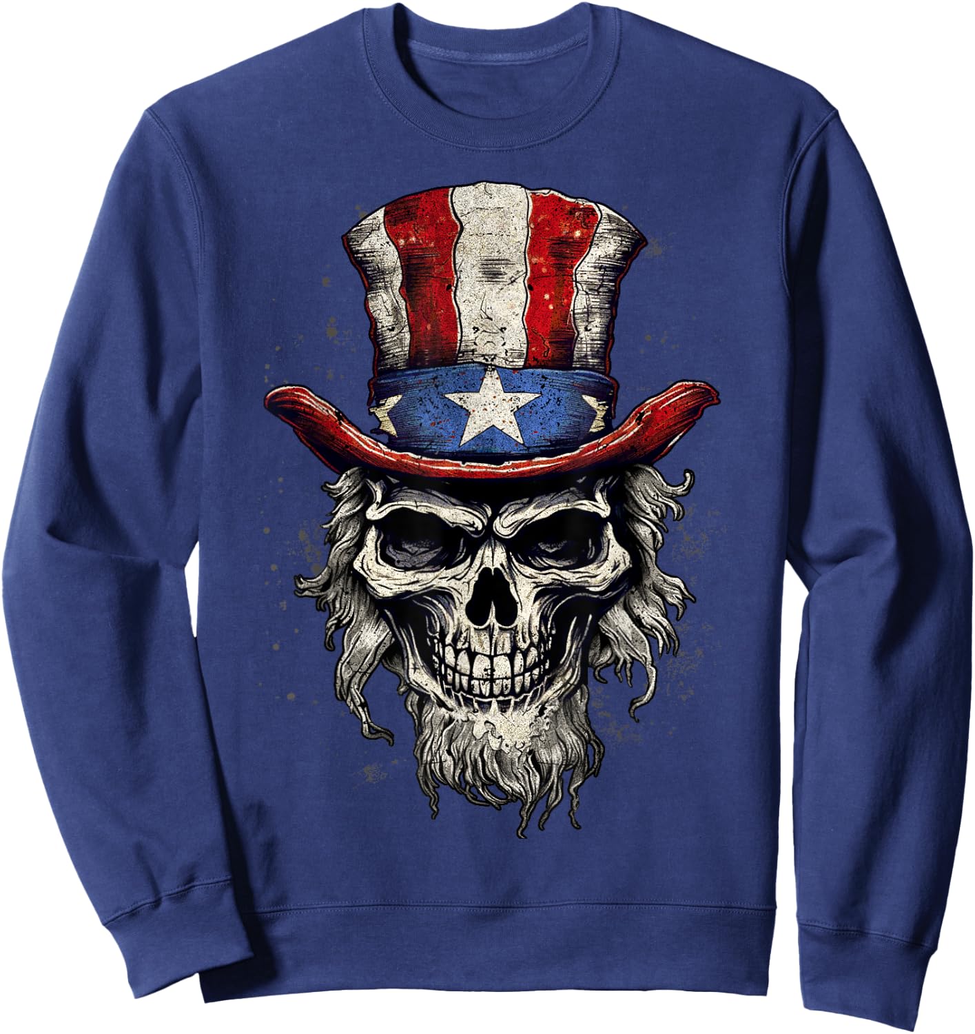 Uncle Sam Skull Sweatshirt - Sweatshirt | Navy