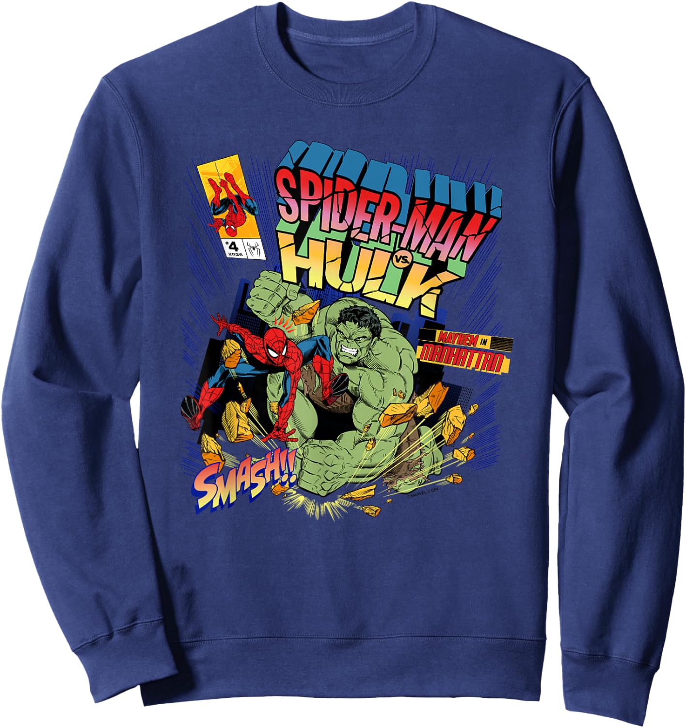 Marvel Spider-Man: New Day Hulk Smash Comic Cover Sweatshirt - Sweatshirt | Navy