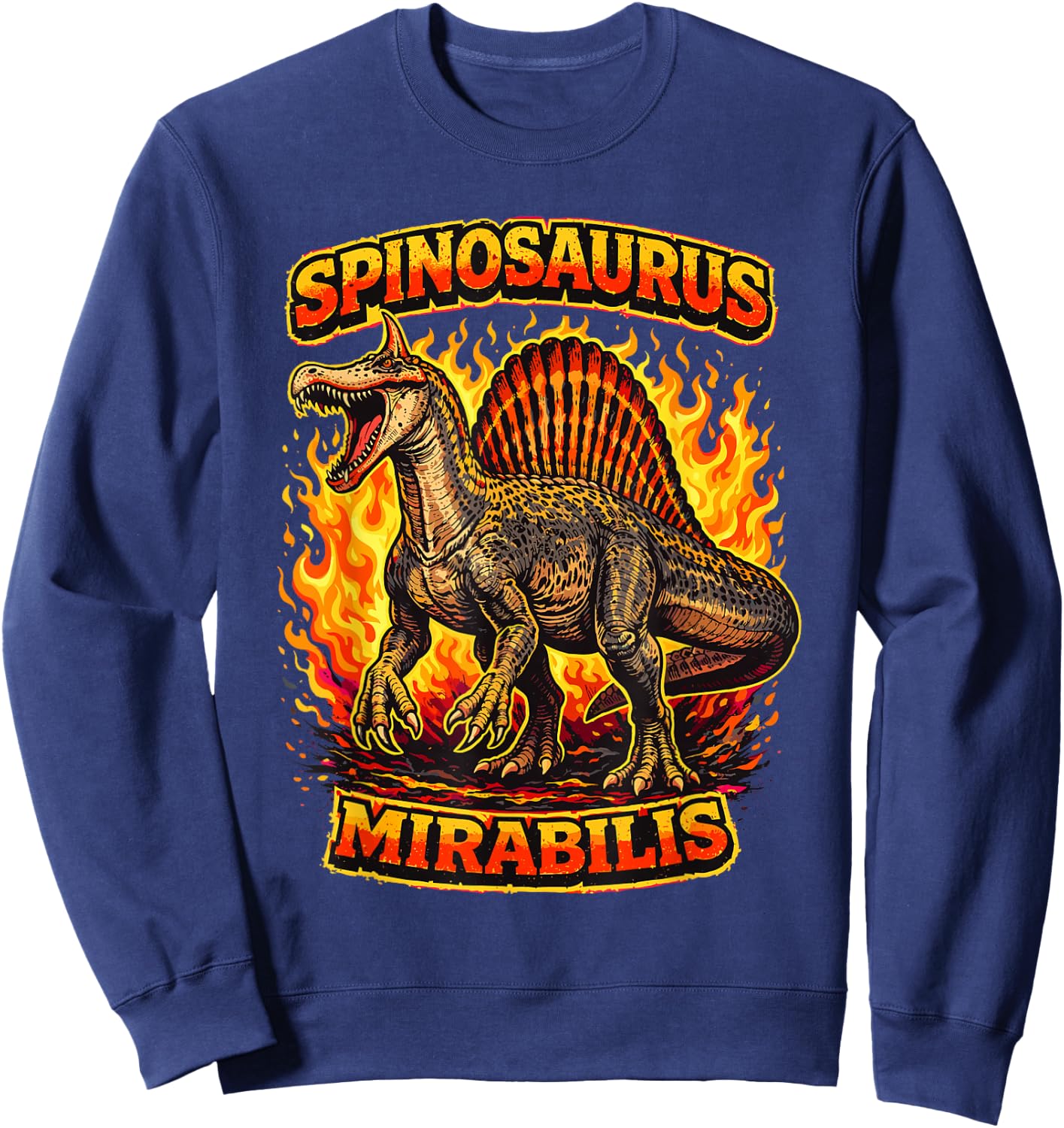 New Spinosaurus Mirabilis 2026 Discovery Hell Heron Dinosaur Sweatshirt - Sweatshirt | Navy