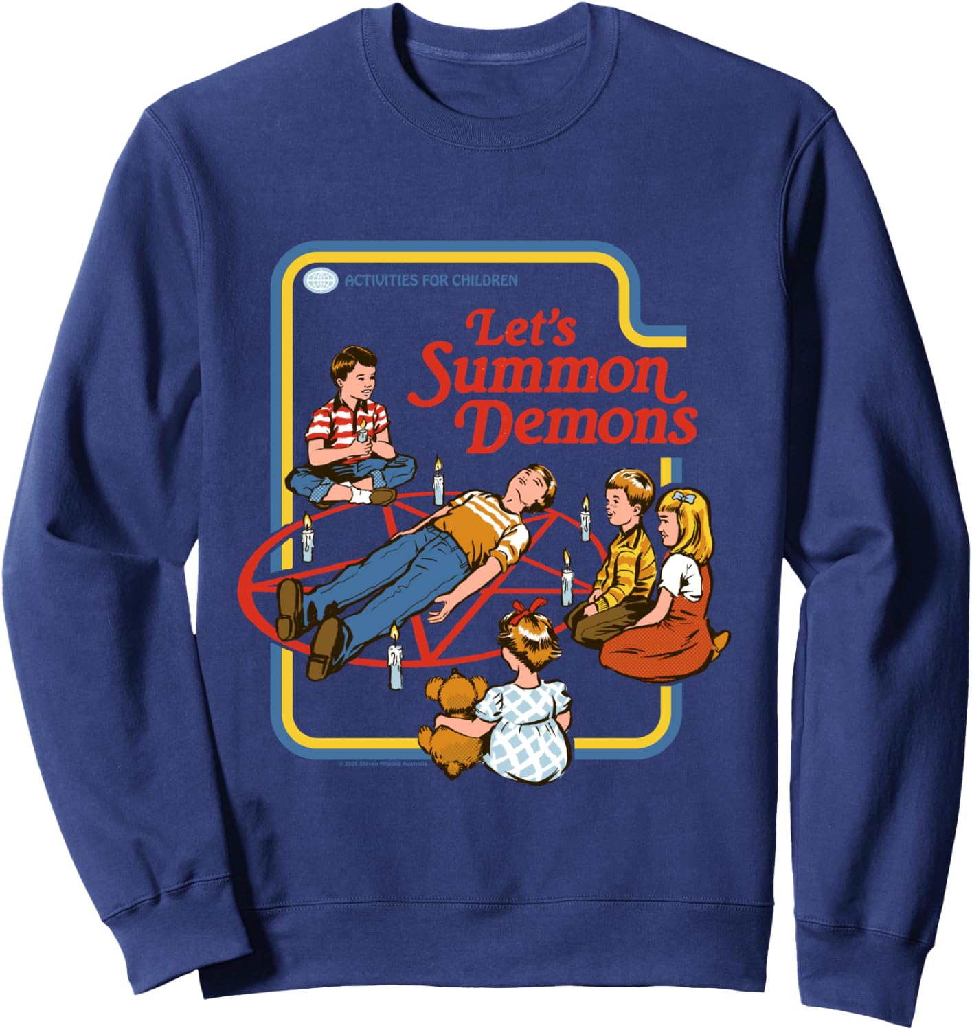 Lets Summon Demons Occult Retro Vintage Funny Adult Humor Sweatshirt - Sweatshirt | Navy