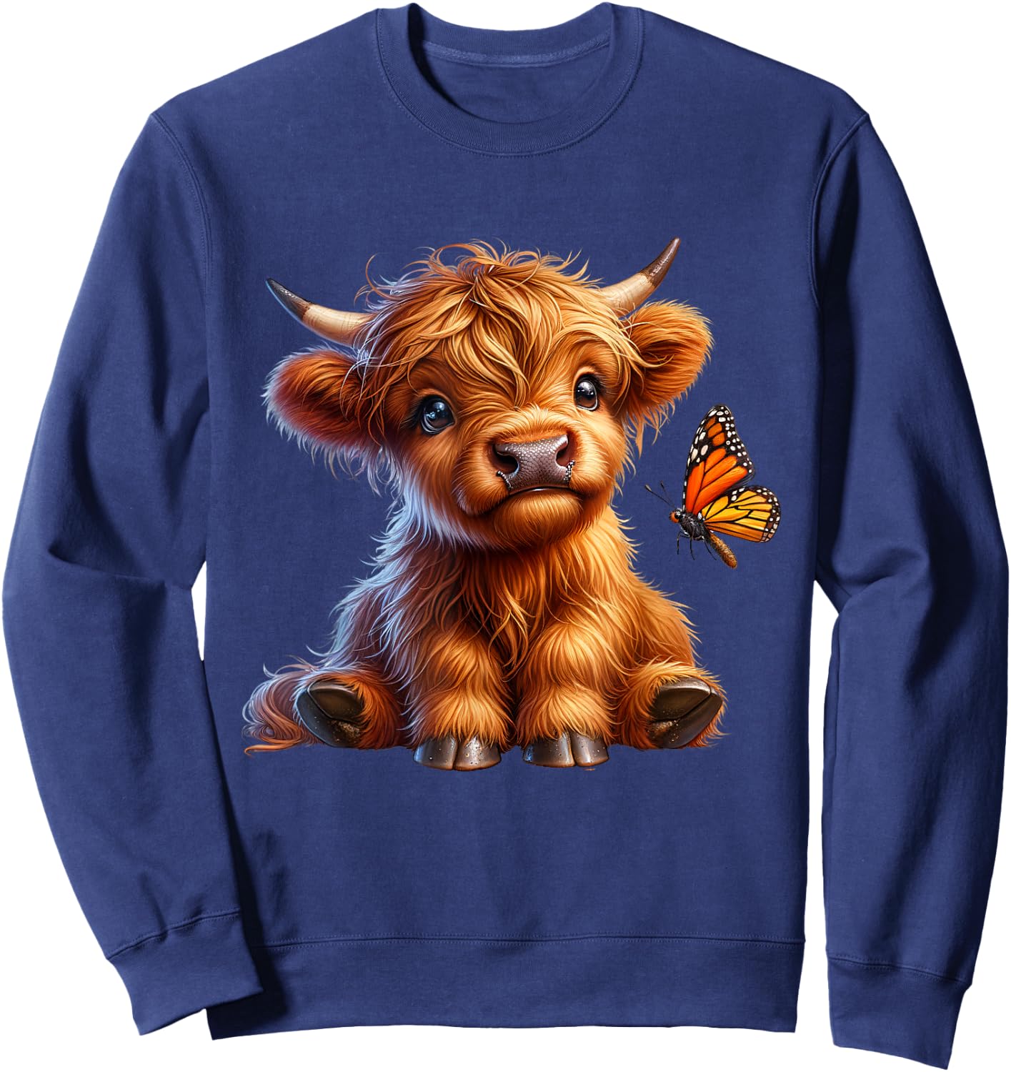 Cow, Highland Cow, Cow Costume, Highland Cow , black Sweatshirt - Sweatshirt | Navy