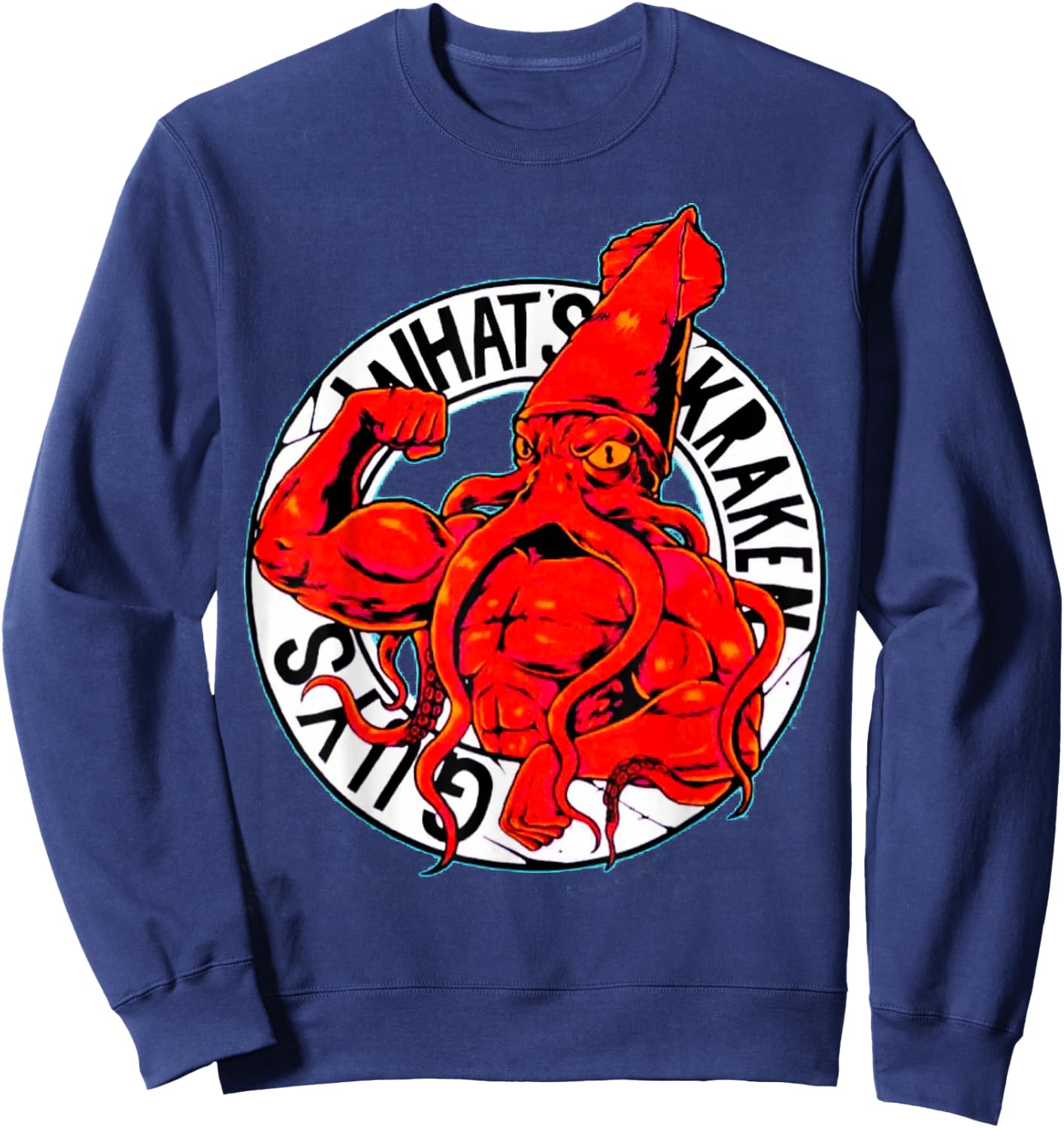 What's Kraken Gym Fitness Weightlifting Bodybuilding Workout Sweatshirt - Sweatshirt | Navy