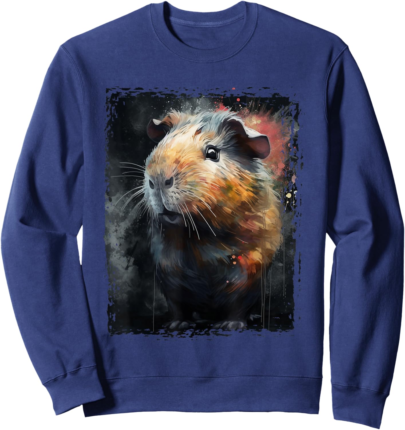 Guinea Pig Shirt Furry Potato Watercolor Guinea Pig Funny Sweatshirt - Sweatshirt | Navy