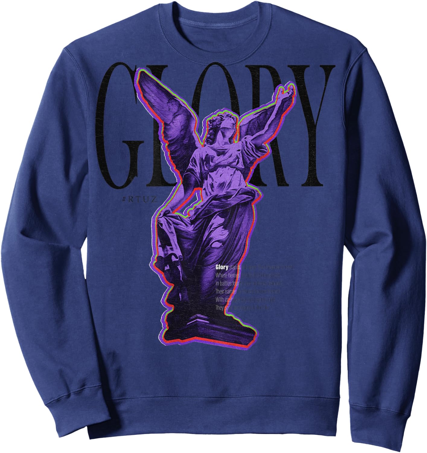 Back Print Angel Y2K Streetwear Aesthetic Women's Men's Angel Sweatshirt - Sweatshirt | Navy
