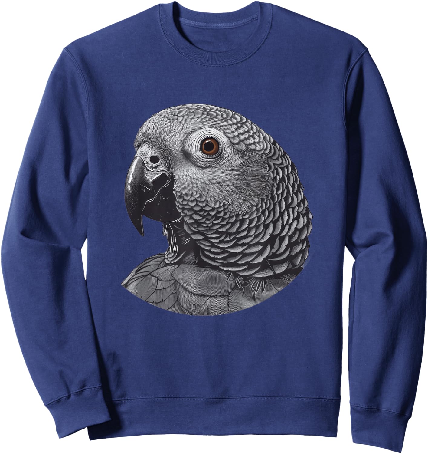 Timneh African Grey Round Image Sweatshirt - Sweatshirt | Navy