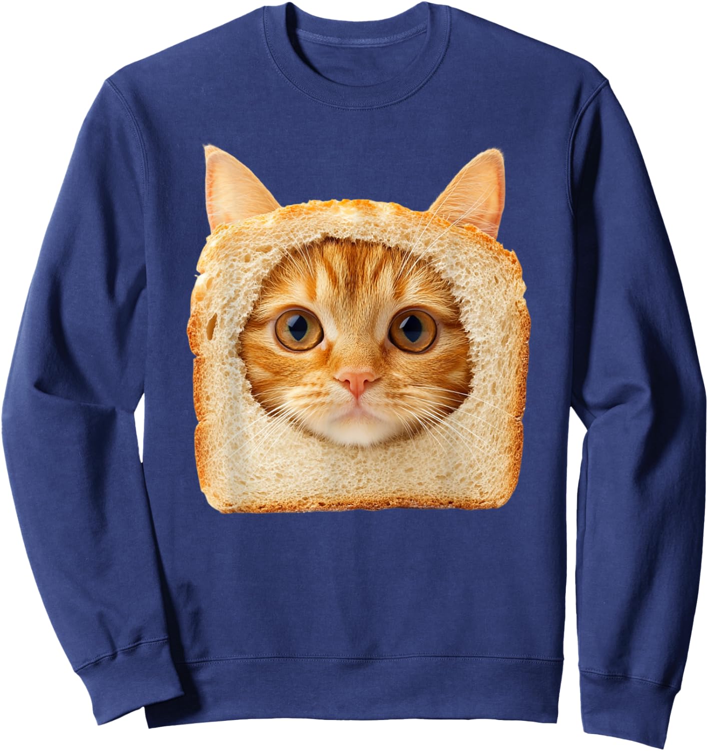 Funny Ginger Cat Bread Men Women Kids Sweatshirt - Sweatshirt | Navy