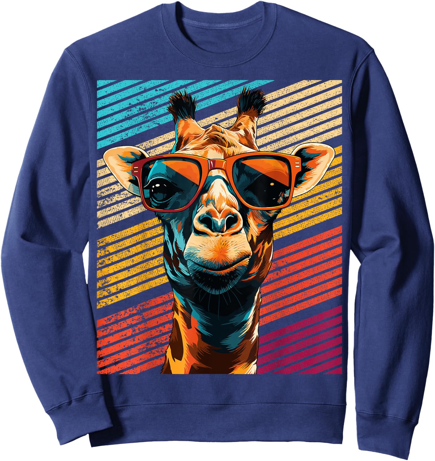 Retro Giraffe Sonnenbrille Sweatshirt - Sweatshirt | Navy