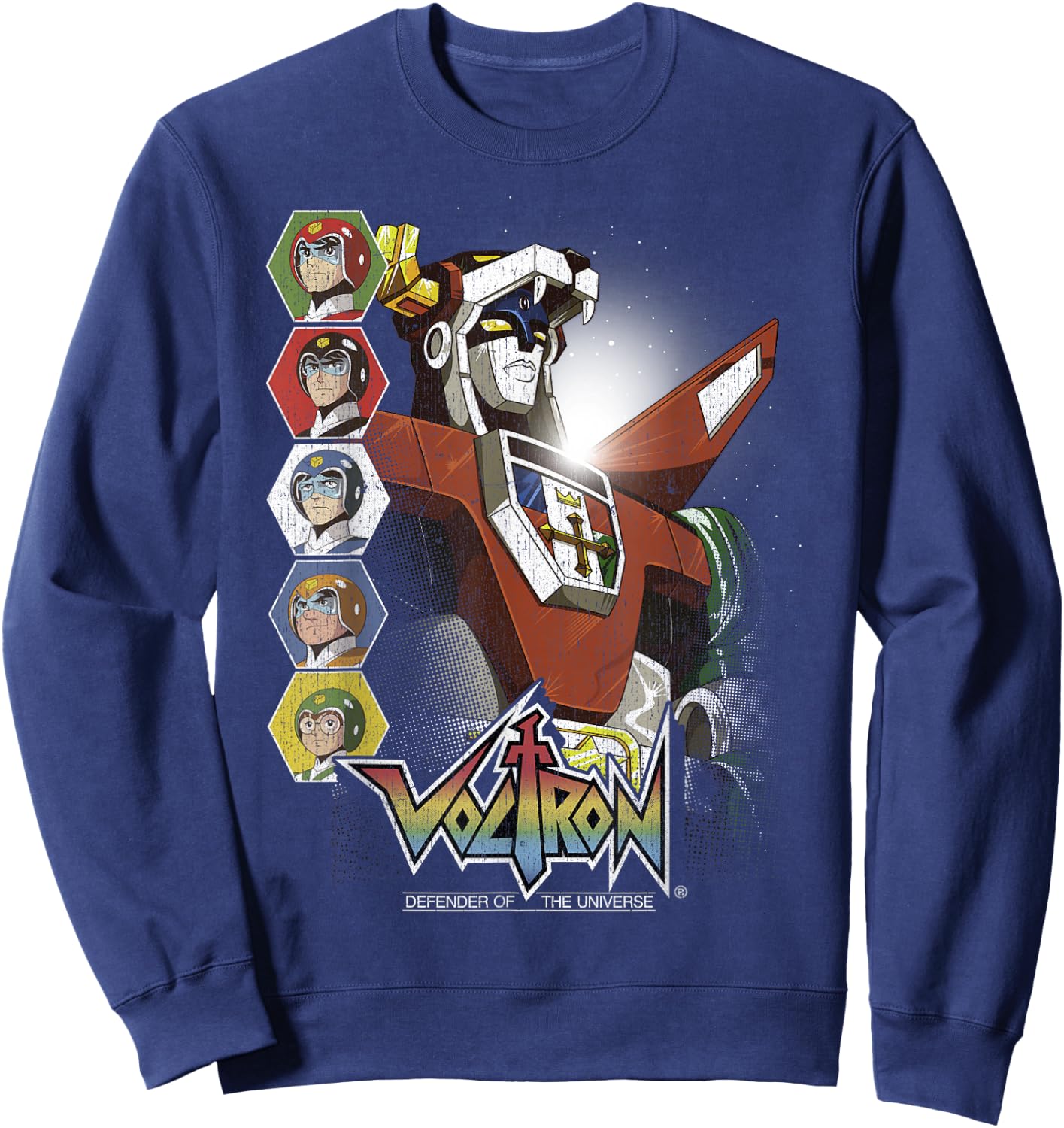 Voltron Defender of The Universe Lions Unite Graphic Sweatshirt - Sweatshirt | Navy