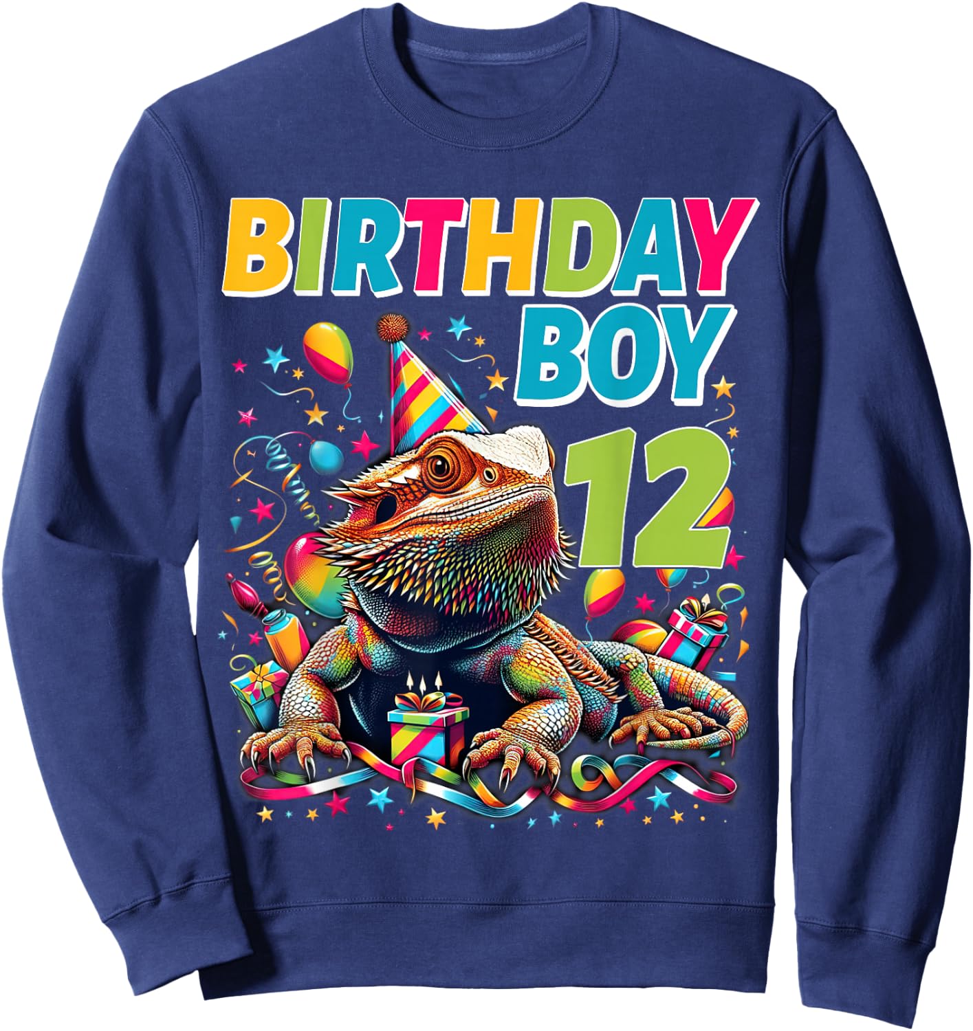 Bearded Dragon Lizard Kids 12th Birthday - 12 Year Old Boy Sweatshirt - Sweatshirt | Navy
