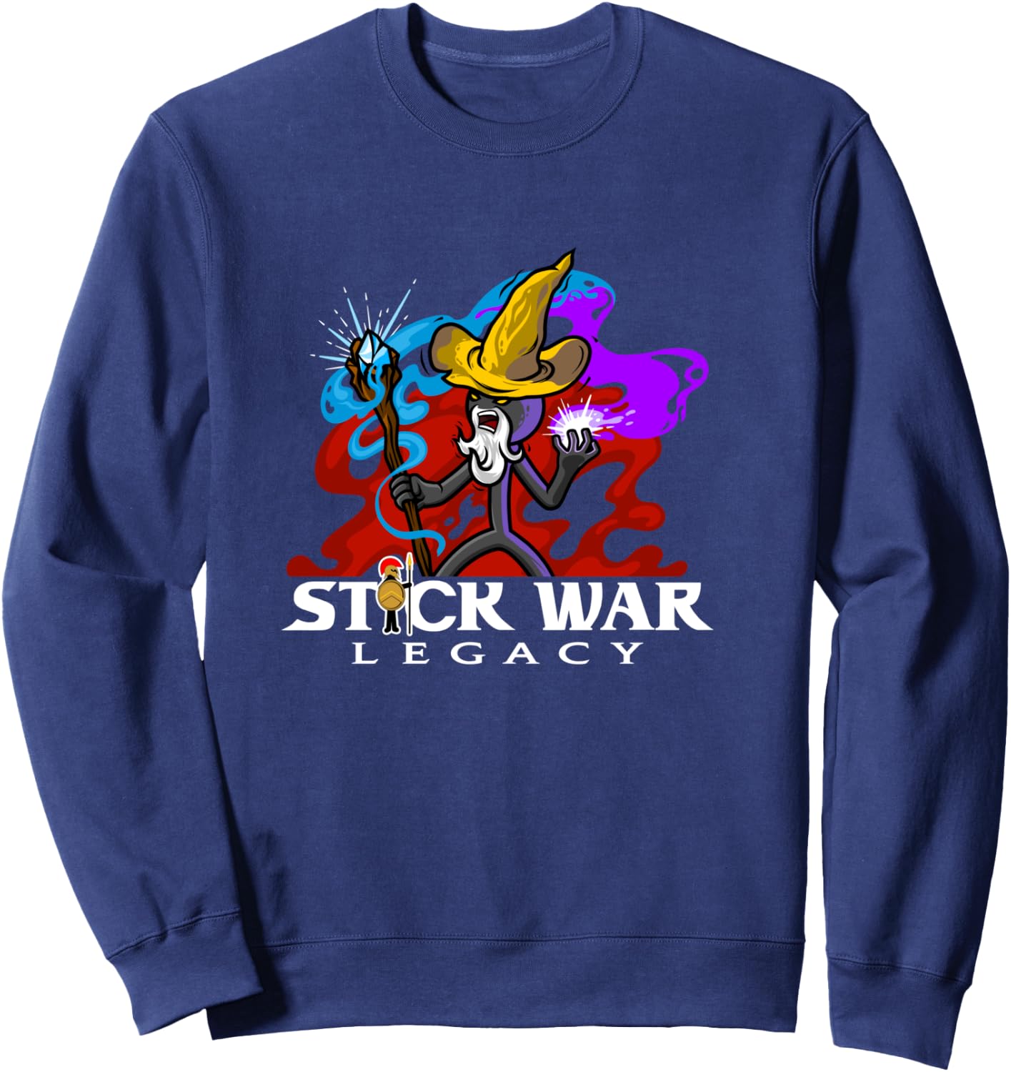 Stick War: Legacy - Magikill on Dark Long Sweatshirt - Sweatshirt | Navy