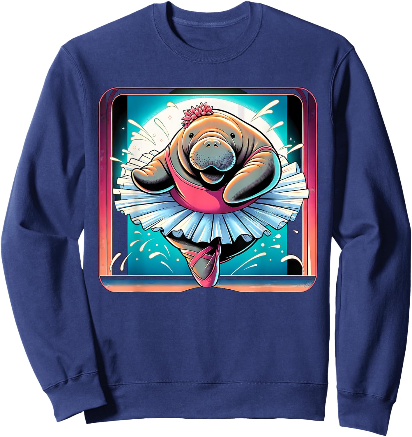 Ballerina Manatee Dancing Sweatshirt - Sweatshirt | Navy