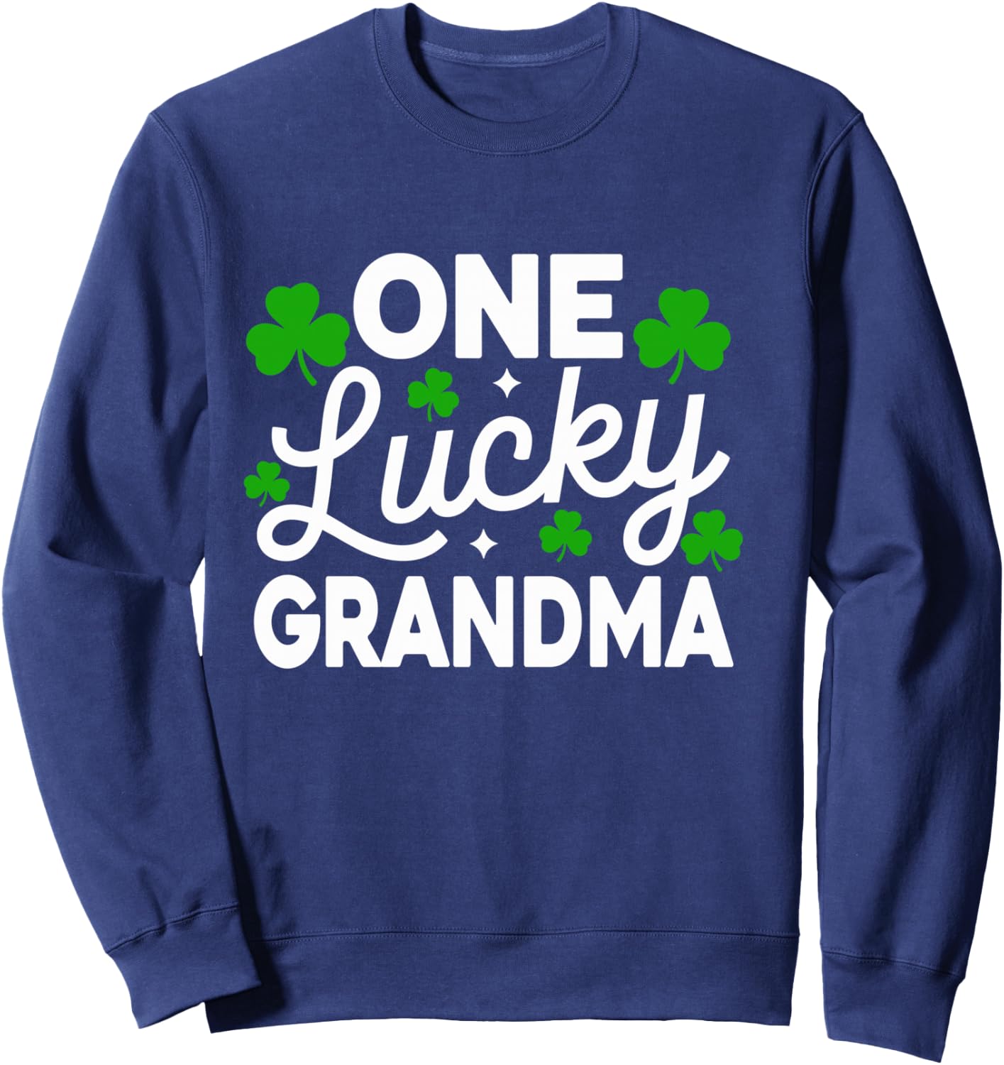 One Lucky Grandma St Patrick's Day Family Matching Shamrock Sweatshirt - Sweatshirt | Navy