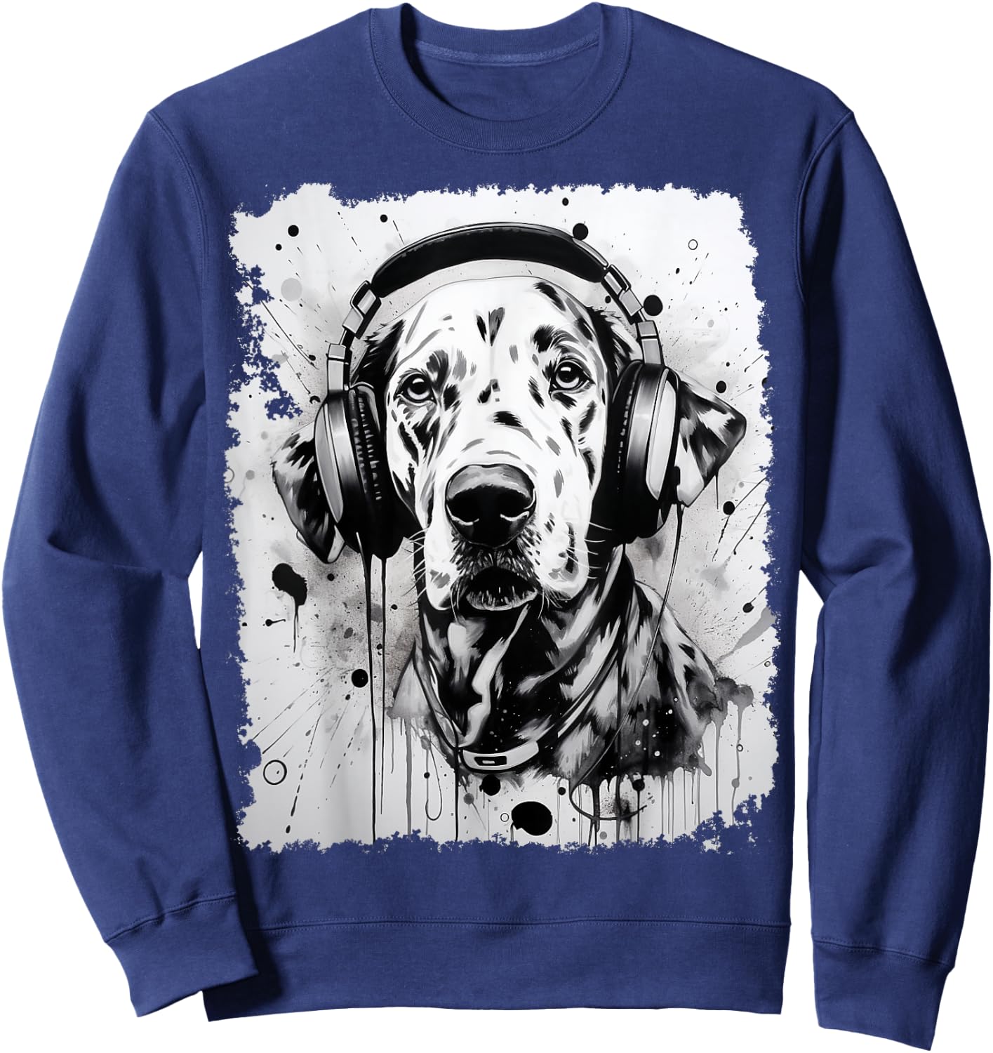Pop Art Dog Dalmatian Music Sweatshirt - Sweatshirt | Navy