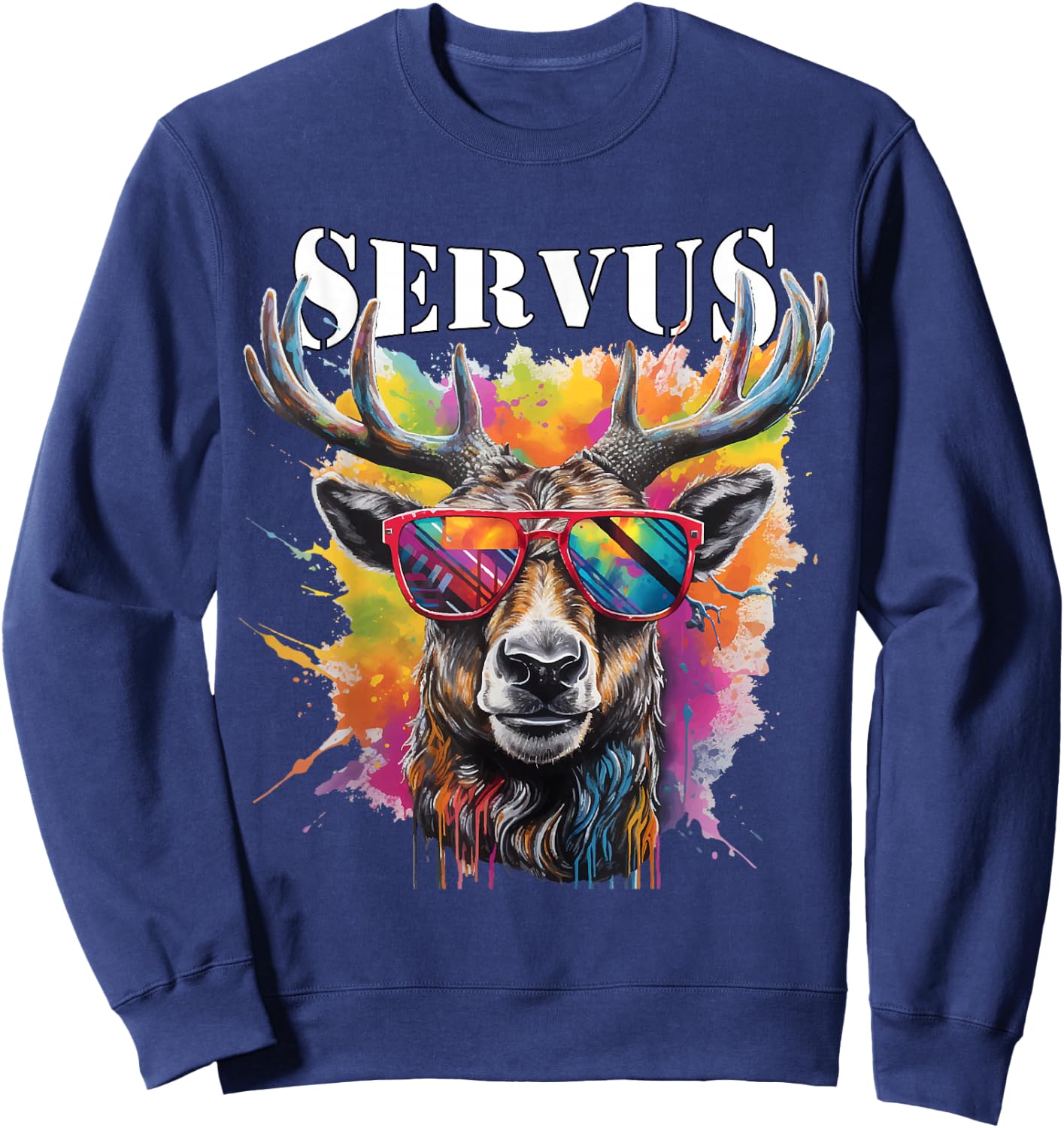 Servus Trachtenshirt Trachten Tracht Hirsch Tirol & Bayern Sweatshirt - Sweatshirt | Navy