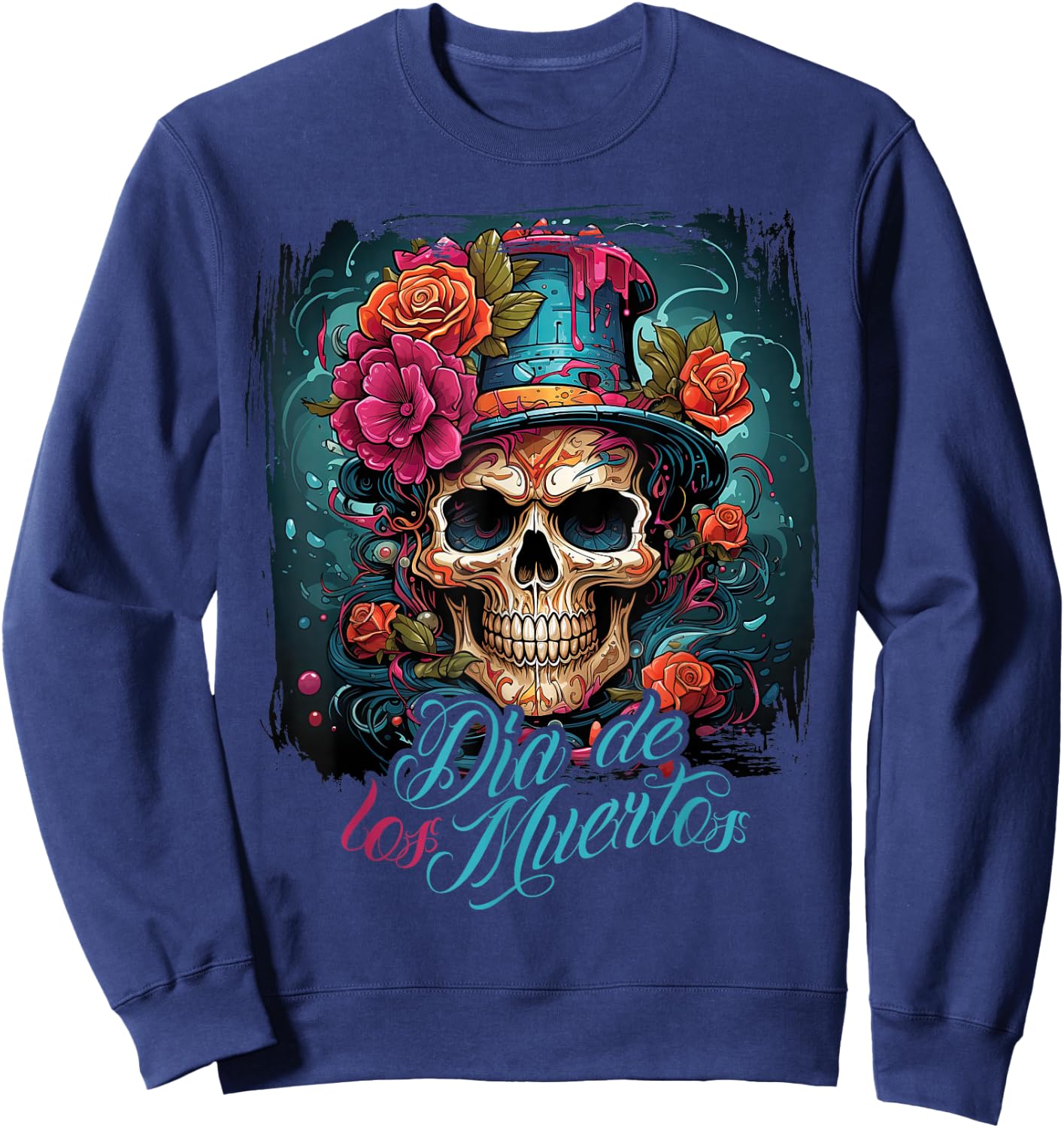 Dia De Los Muertos Mexico Day Of The Dead Design La Catrina , black Sweatshirt - Sweatshirt | Navy