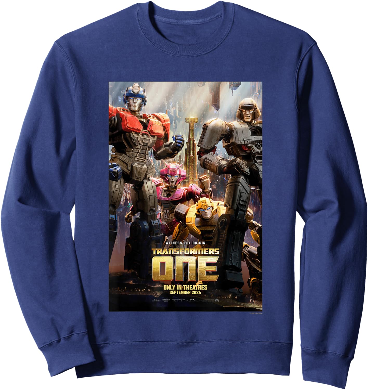 Transformers One Witness The Origin Movie Poster Vintage Sweatshirt - Sweatshirt | Navy