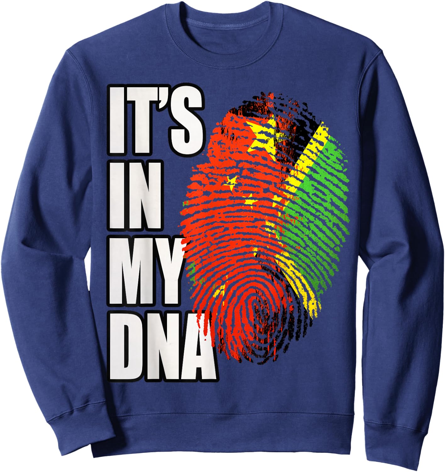 Jamaican and Chinese Mix Heritage Flag DNA Sweatshirt - Sweatshirt | Navy