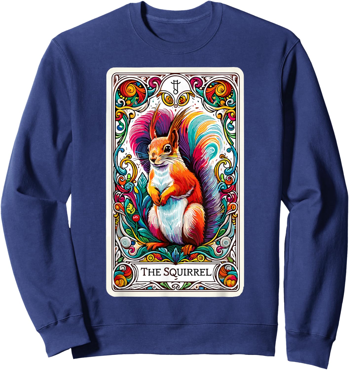 Psychic Tarot Card Squirrel Lover Stuff Mystic Squirrel Sweatshirt - Sweatshirt | Navy