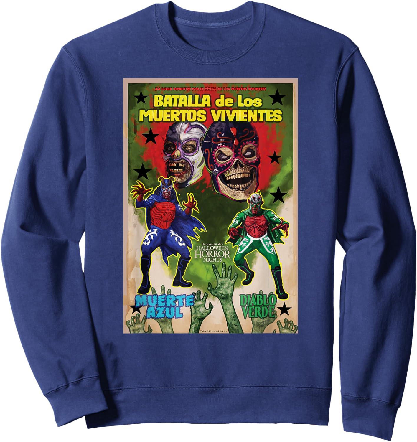 Universal Halloween Horror Nights Lucha Libre Zombies Sweatshirt - Sweatshirt | Navy
