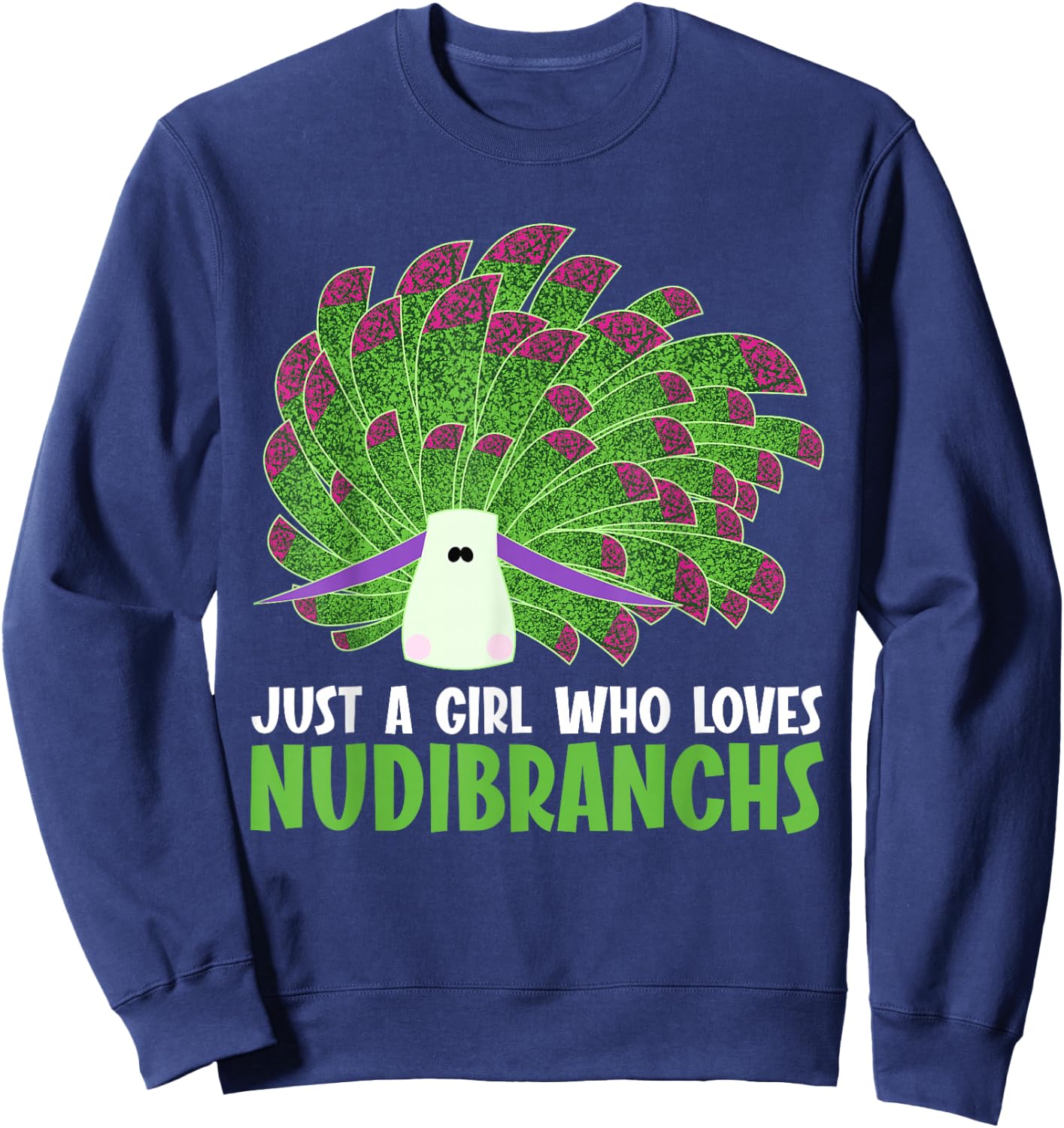 Costasiella kuroshimae leaf sheep Nudibranchs Nudibranch Sweatshirt - Sweatshirt | Navy