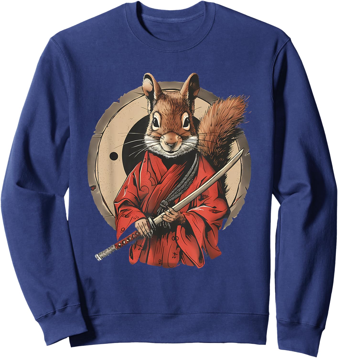 Samurai Squirrel Samurai Artwork Japanese Ninja Squirrel Sweatshirt - Sweatshirt | Navy