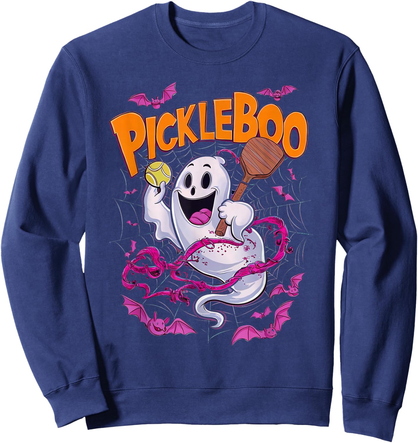 Pickleboo Funny Halloween Pickleball Costume Sweatshirt - Sweatshirt | Navy