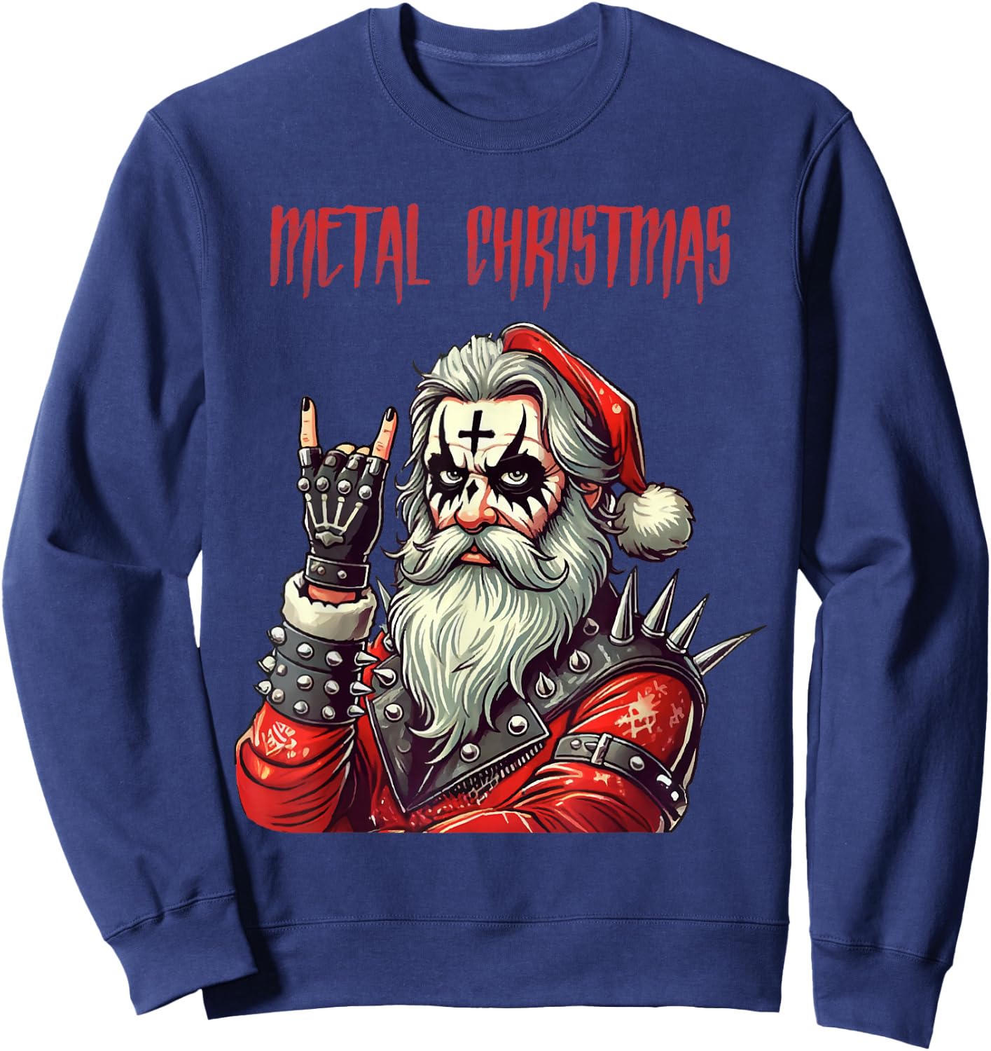 Heavy Metal Santa Claus , Black, S Sweatshirt - Sweatshirt | Navy