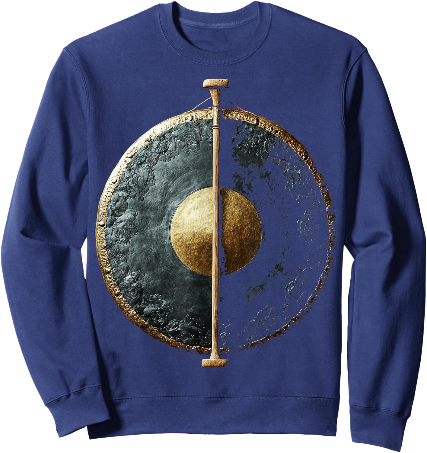 Gong Music Instrument Motif Art Gong Sweatshirt - Sweatshirt | Navy