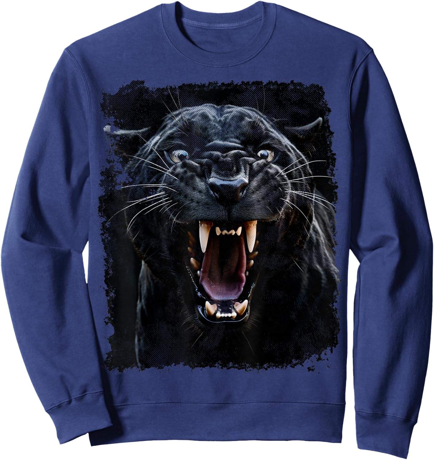 Vintage Panther Black Animal Graphic Sweatshirt - Sweatshirt | Navy