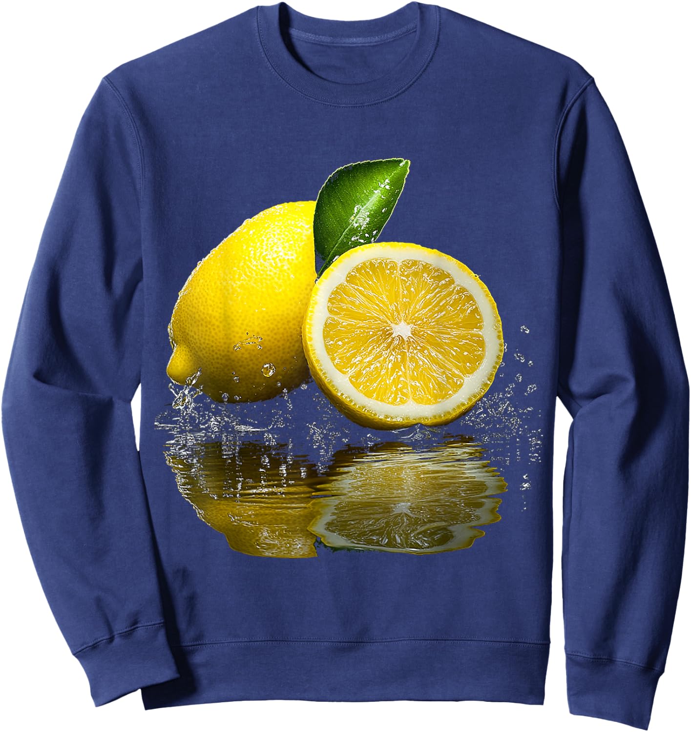 Lemon Fruit Illustration , black Sweatshirt - Sweatshirt | Navy