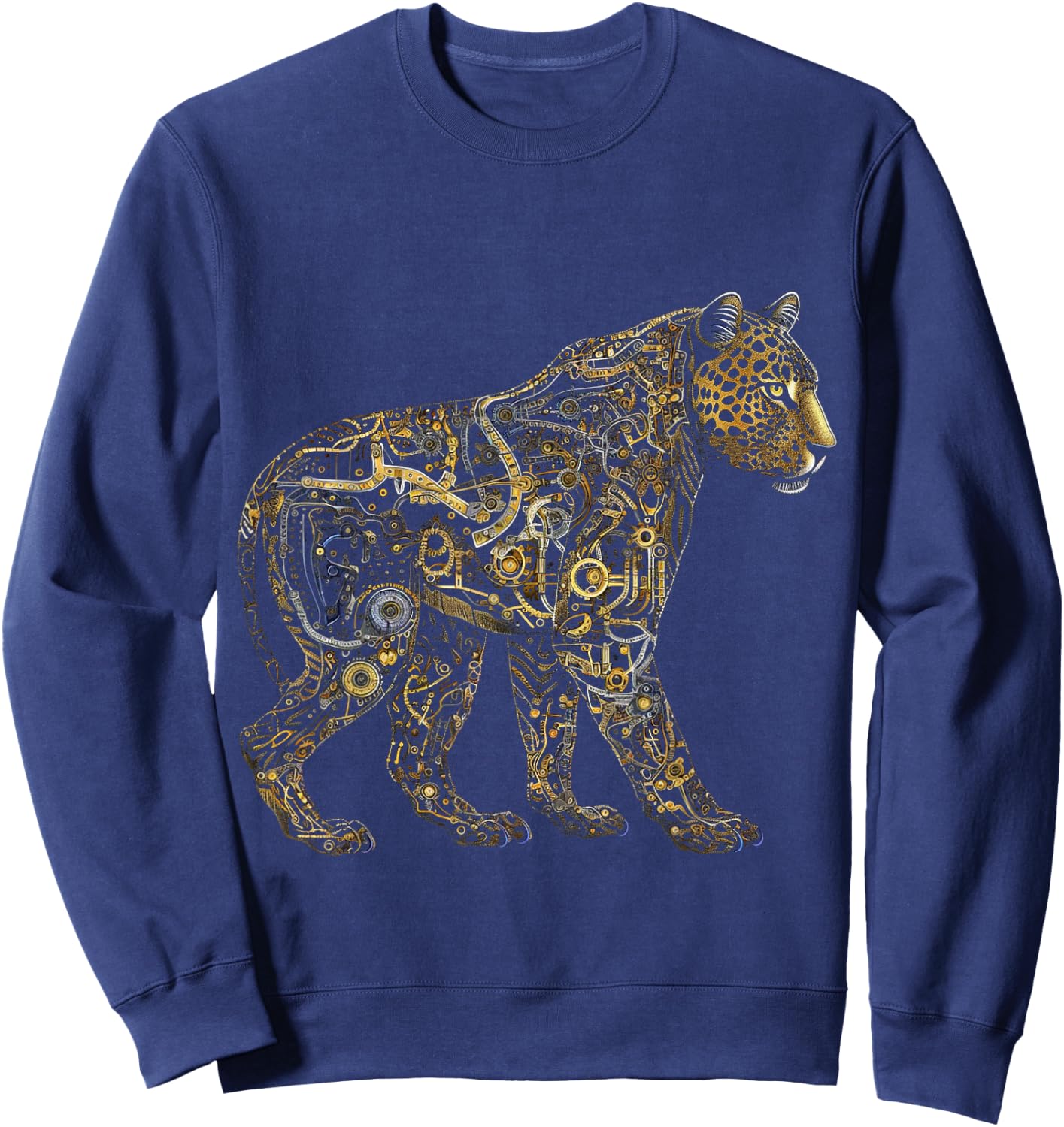 Leopard Fantasy Art - Animal Robot Leopard Sweatshirt - Sweatshirt | Navy