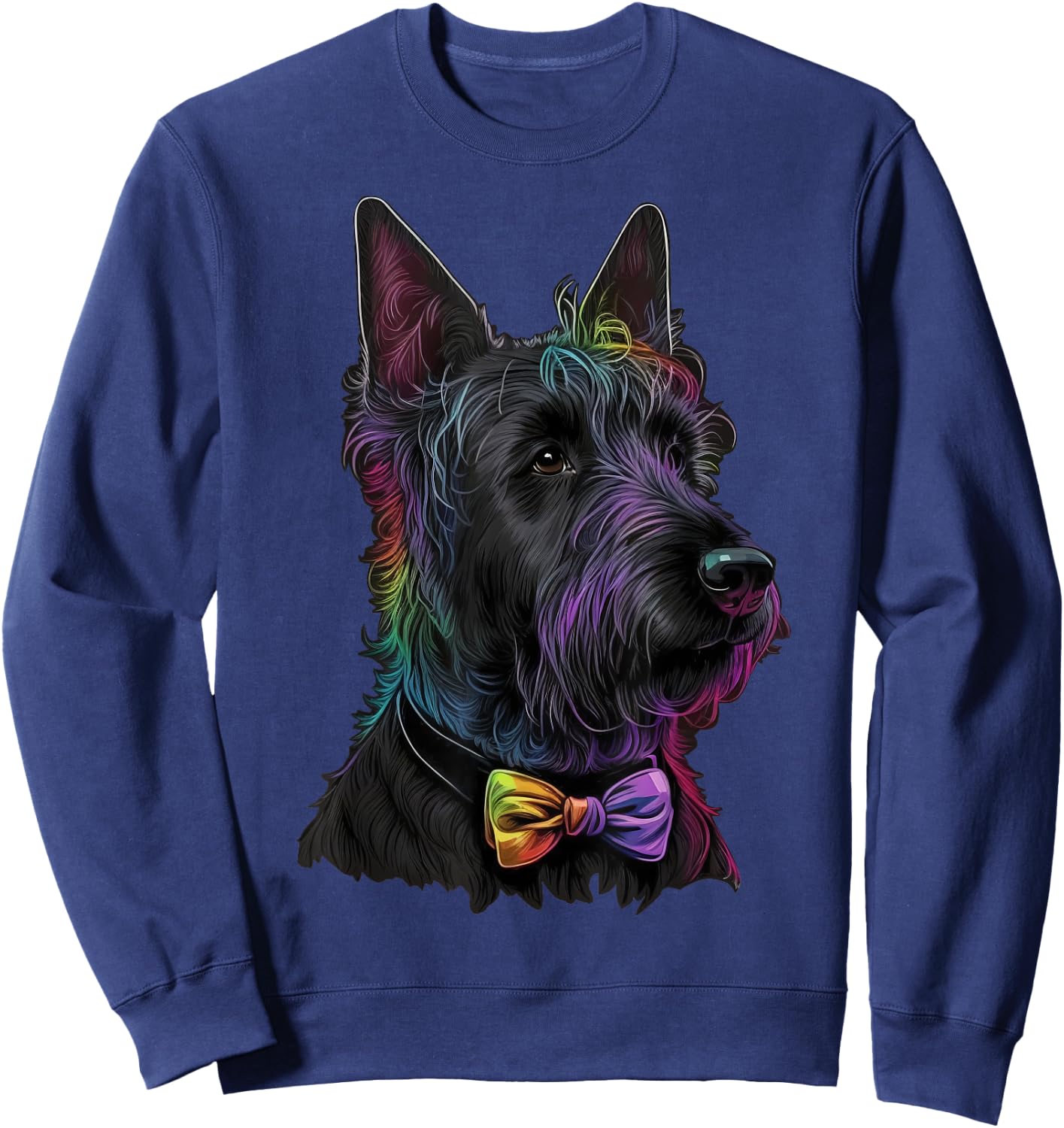 Cute Scottish Terrier Dog on Scottie Lover Women Kids Sweatshirt - Sweatshirt | Navy