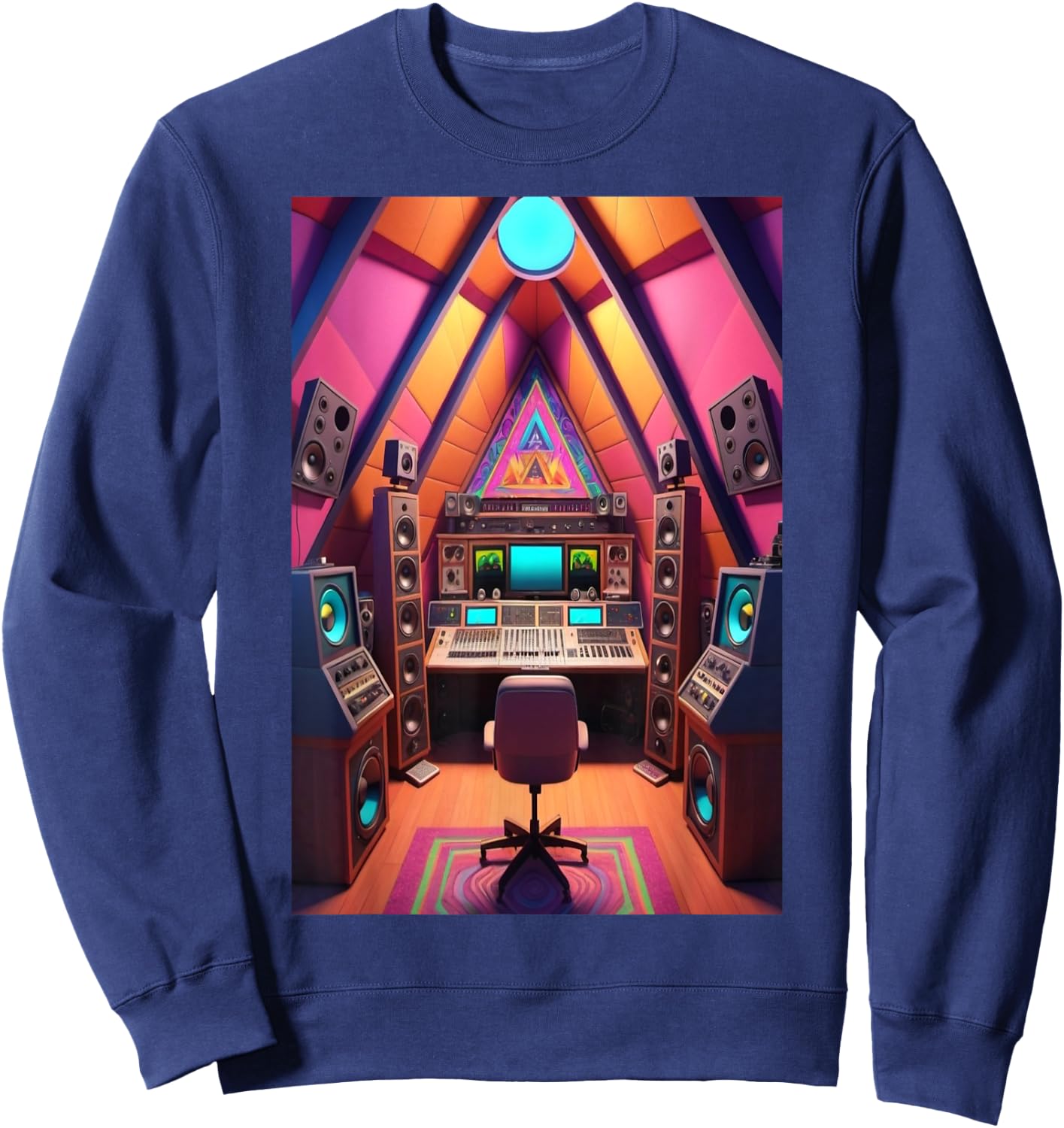 Psychedelic Sound Engineer Audio Engineer Recording Studio Sweatshirt - Sweatshirt | Navy