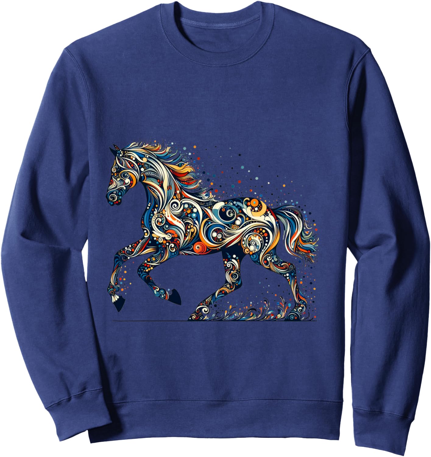 Pferdeliebhaber - Majestätisches Pferd - Pferdegrafikdesign Langarmshirt Sweatshirt - Sweatshirt | Navy