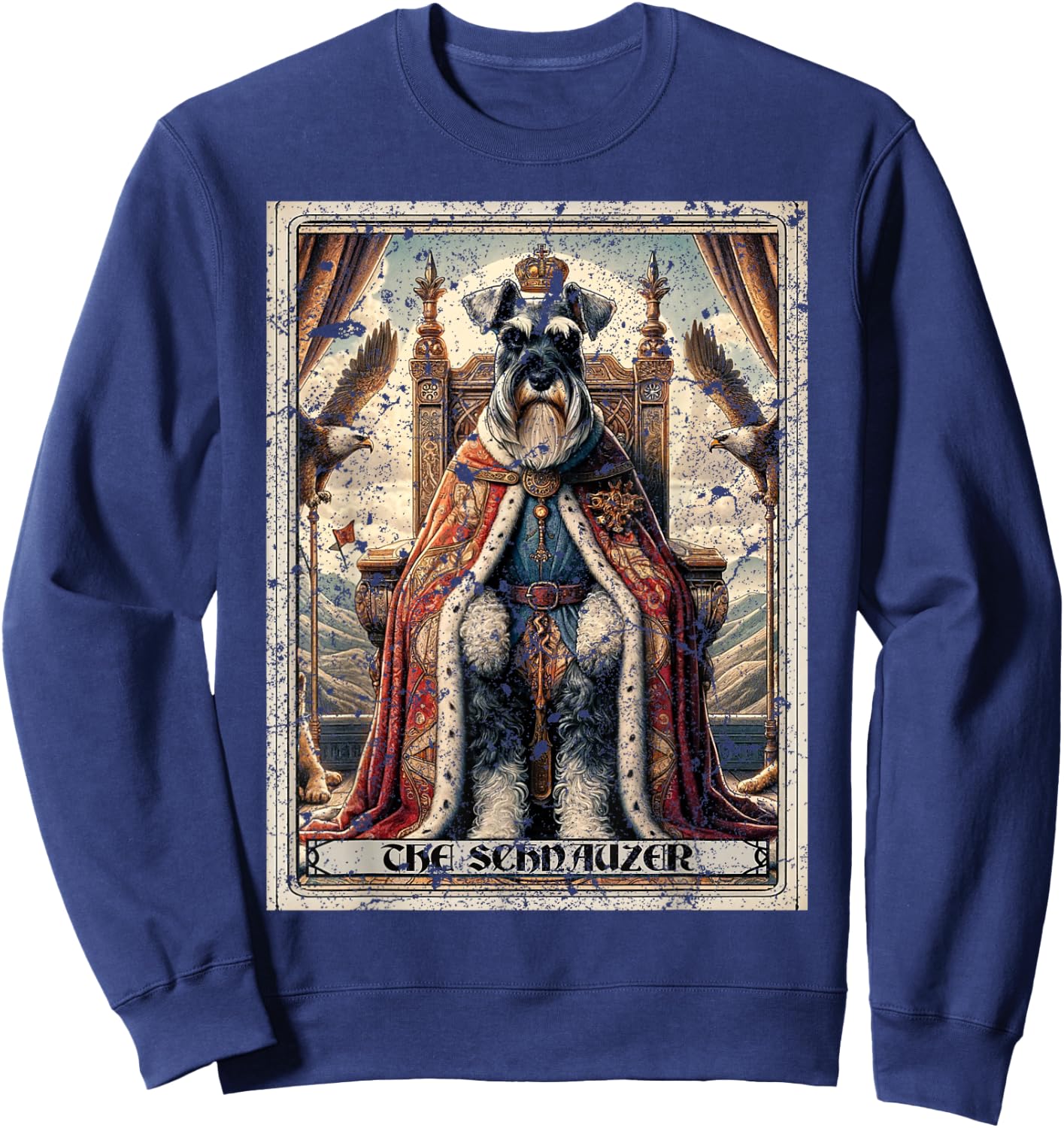 A Schnauzer Tarot Card Dog Sweatshirt - Sweatshirt | Navy