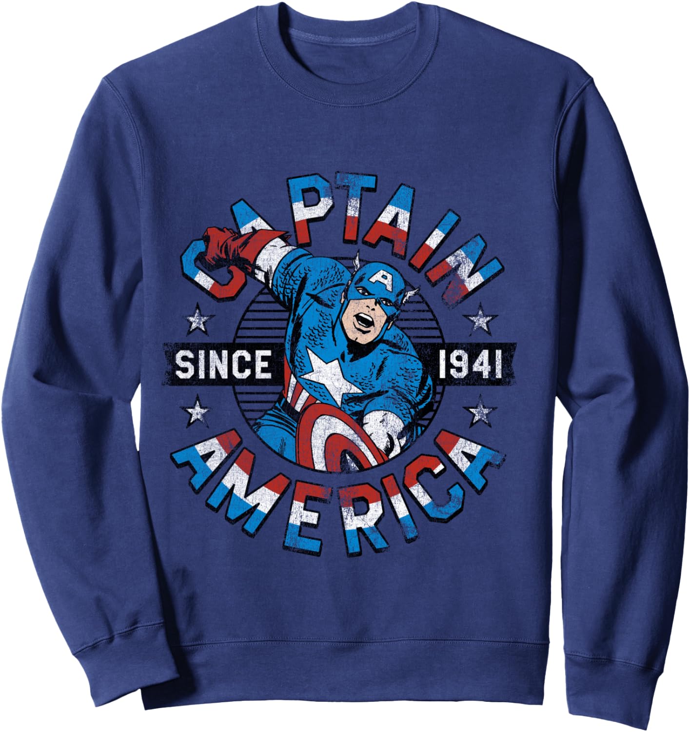 Marvel Avengers Vintage Captain America Comic Hero Since 41 Sweatshirt - Sweatshirt | Navy