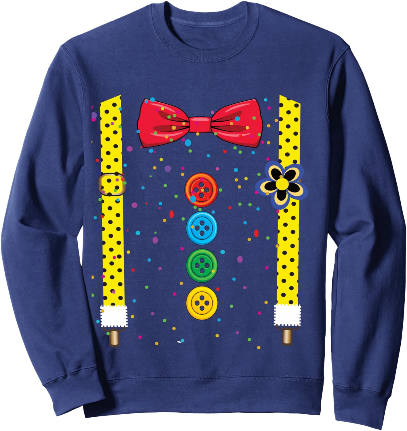 Clown Carnival Costume Clown Costume Clown Fancy Dress Confetti Shirt, black Sweatshirt - Sweatshirt | Navy