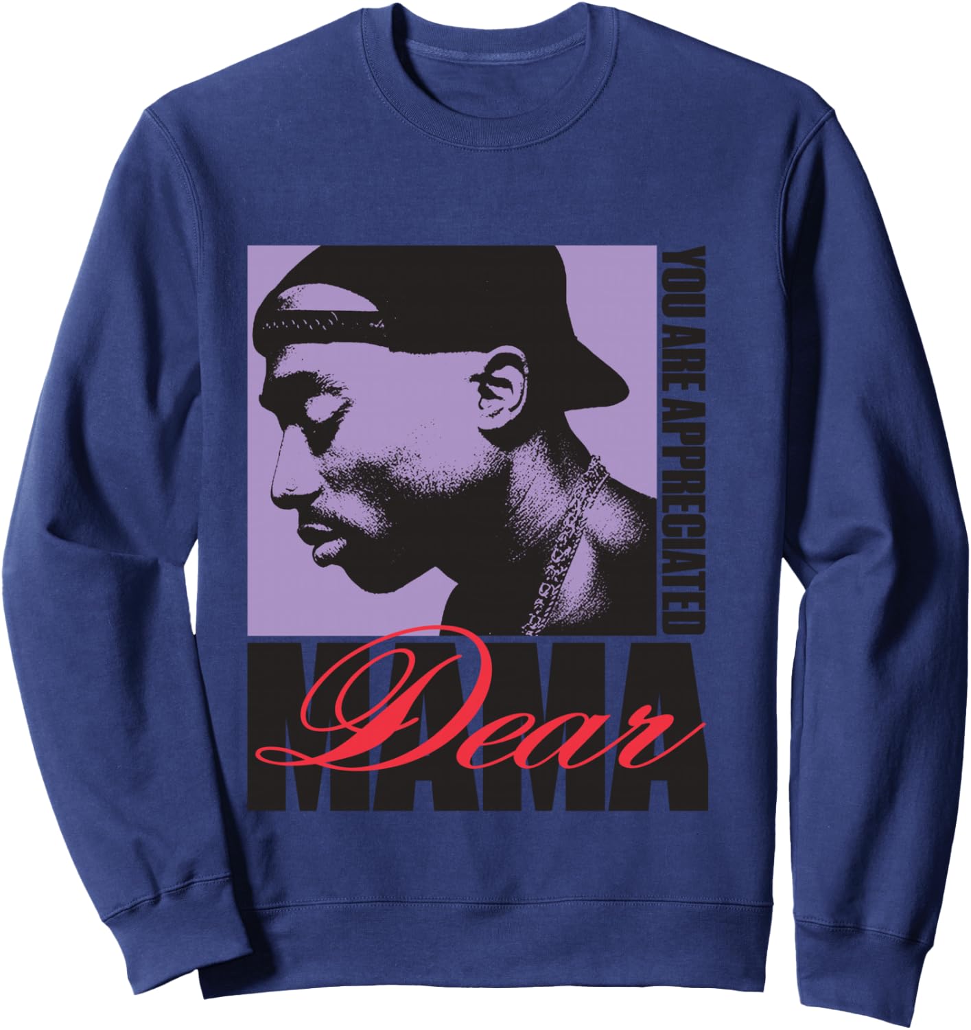 Official Tupac Dear Mama Product, grey, S Sweatshirt - Sweatshirt | Navy