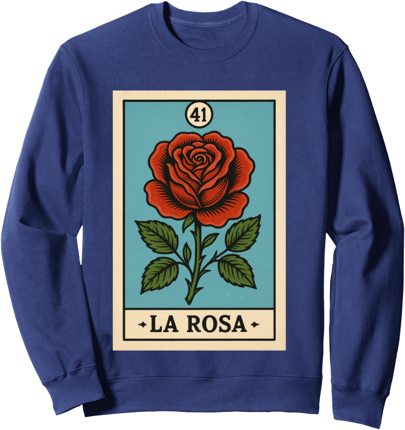 rosa Mexican Lottery Bingo Game, Roses Sweatshirt - Sweatshirt | Navy