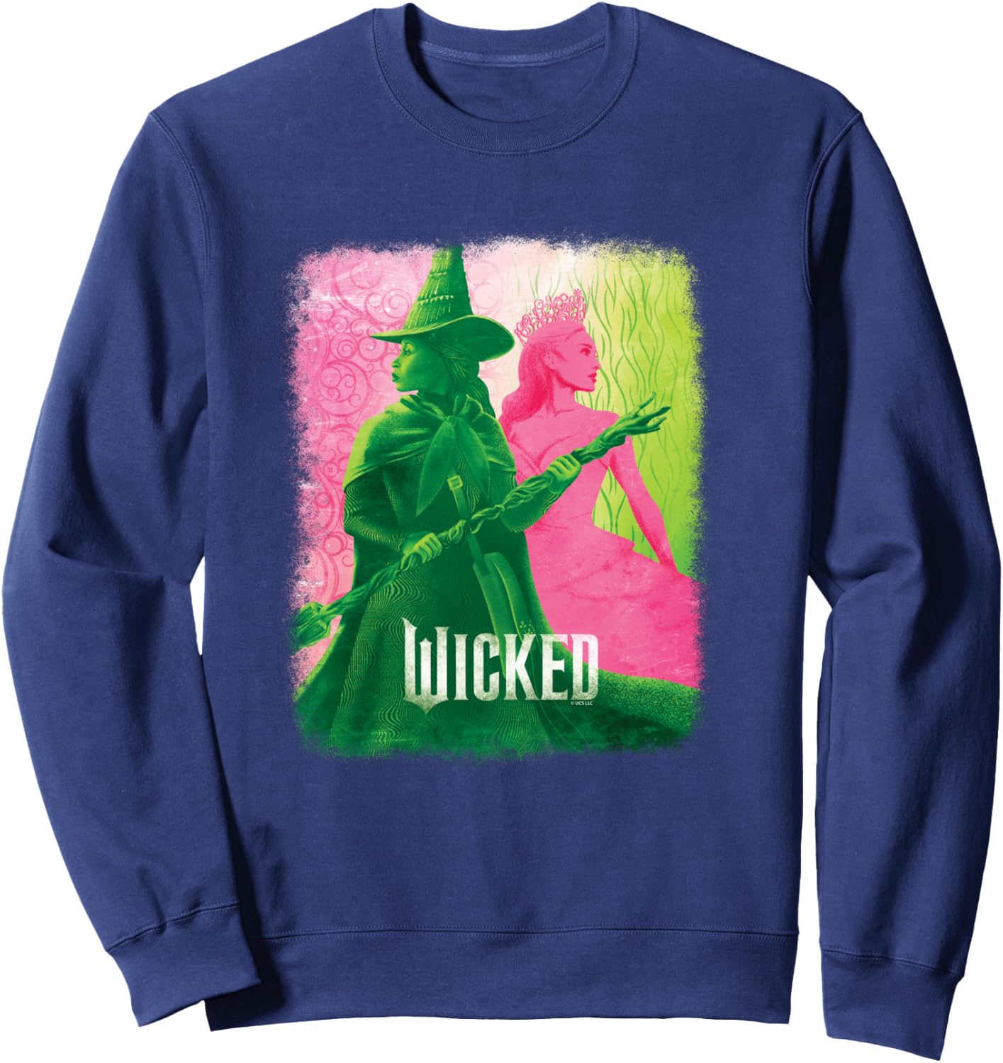 Wicked Elphaba & Glinda Tonal , Black, S Sweatshirt - Sweatshirt | Navy