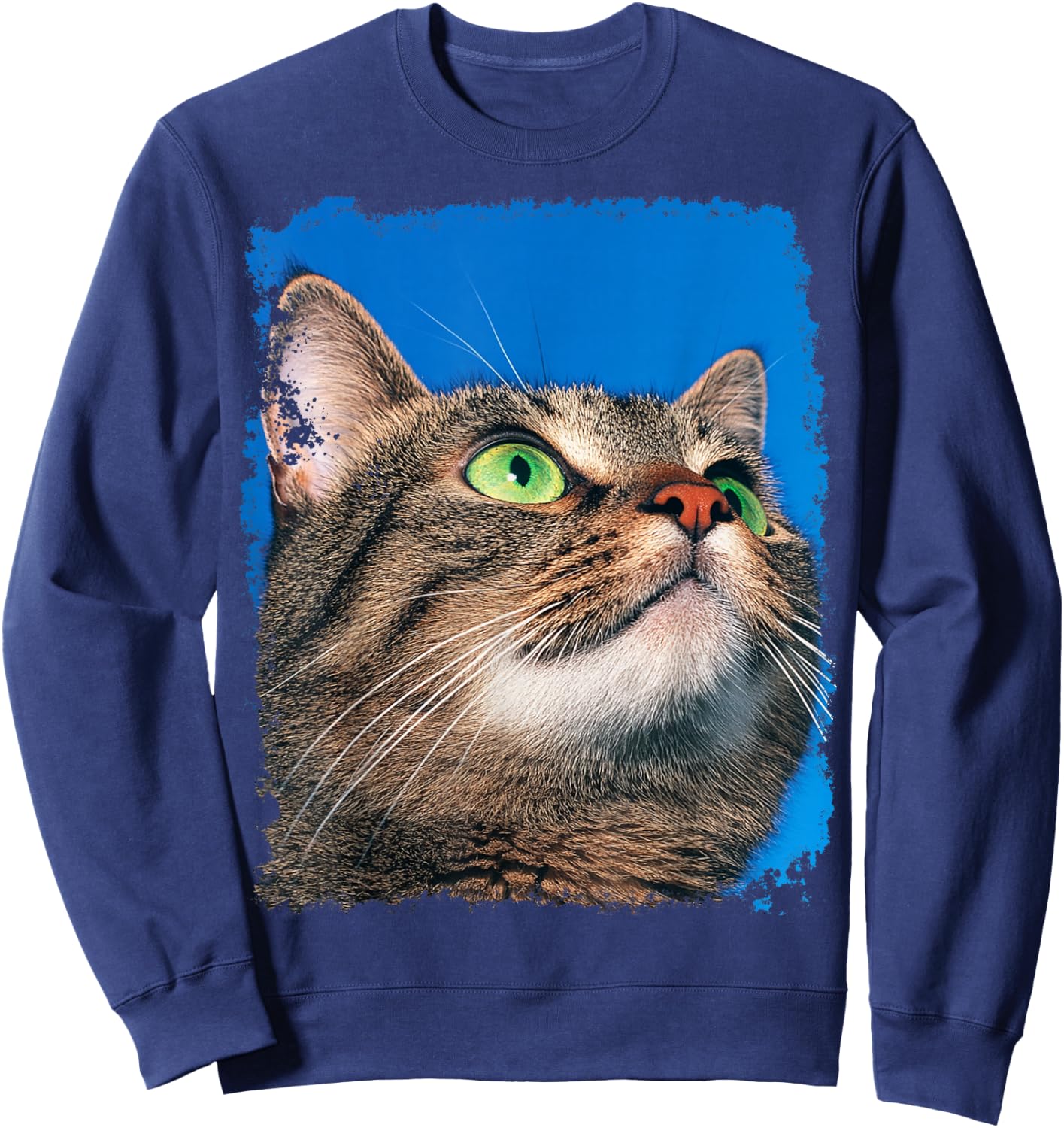 Cute Gray Cat Sweatshirt - Sweatshirt | Navy