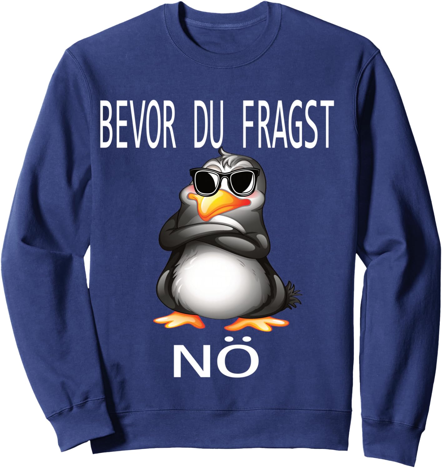 Funny Design with Cute Penguin Shirt, black Sweatshirt - Sweatshirt | Navy