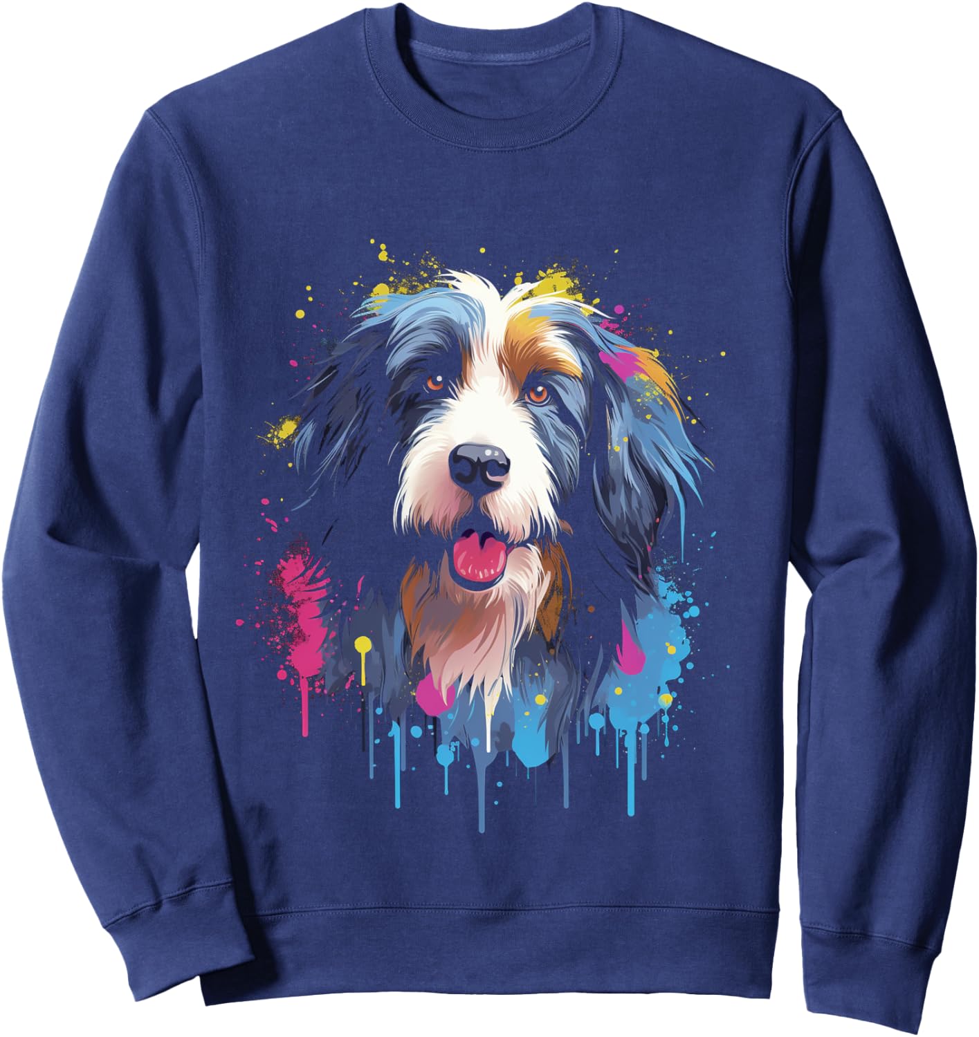 Bearded Collie Langarmshirt Sweatshirt - Sweatshirt | Navy