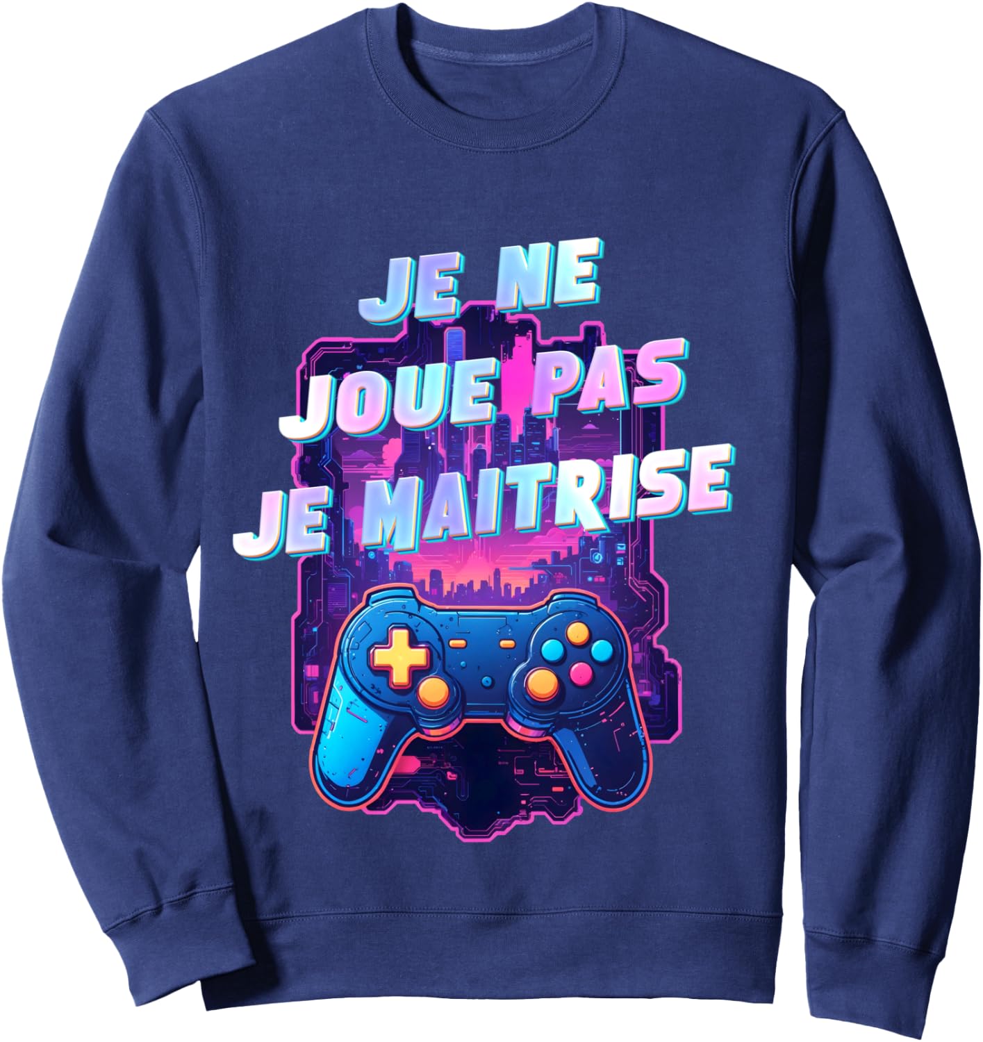 Gaming video games gift gamer passionate console controller , Black, S Sweatshirt - Sweatshirt | Navy