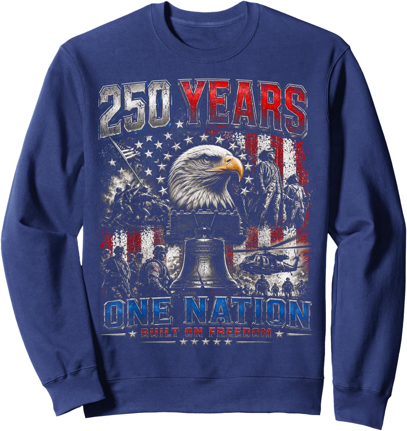USA 250th Anniversary Celebrations American July 4th Sweatshirt - Sweatshirt | Navy