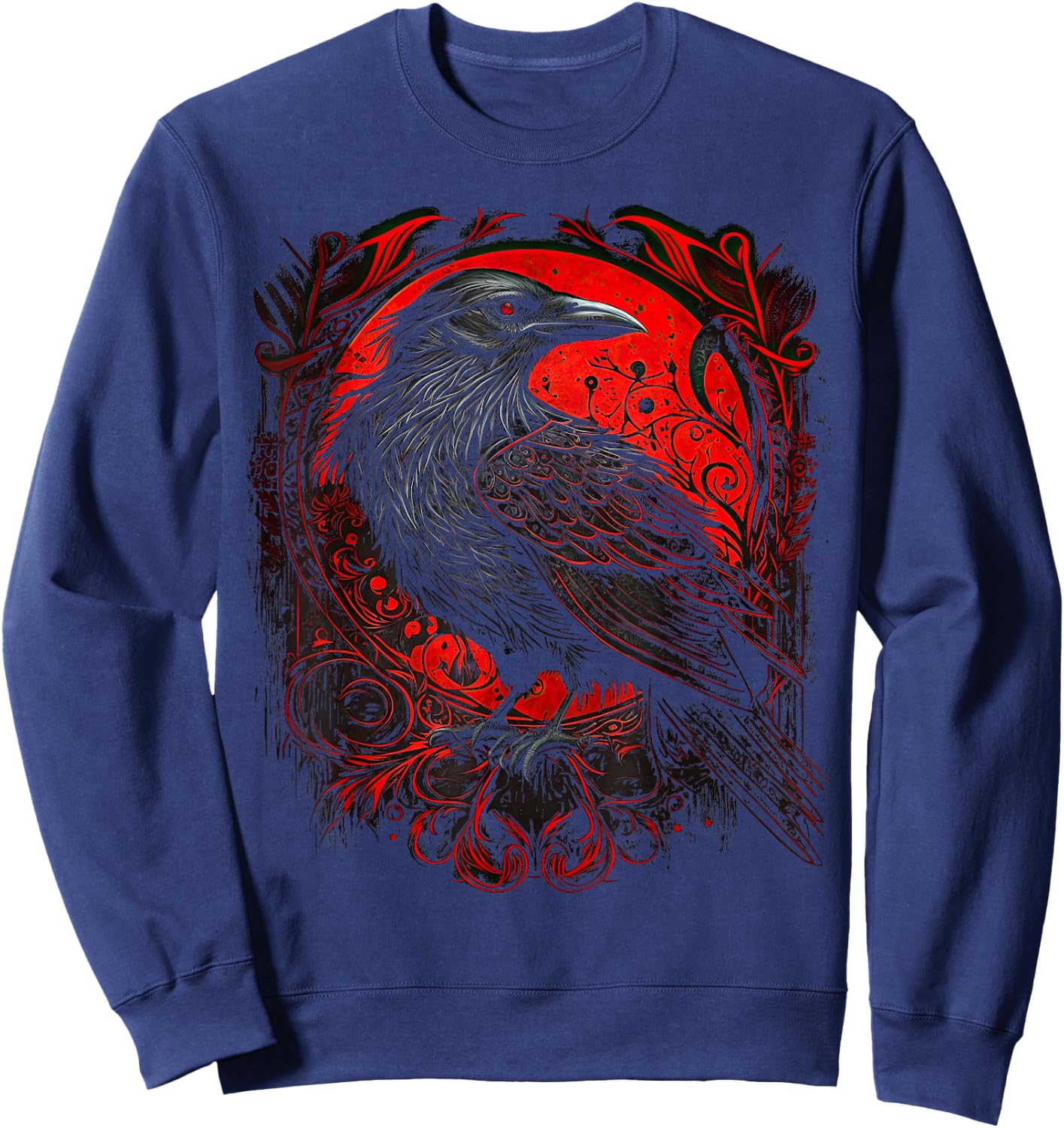 Odin's Raven Viking Norse Runes Nordmann Mythology Sweatshirt - Sweatshirt | Navy