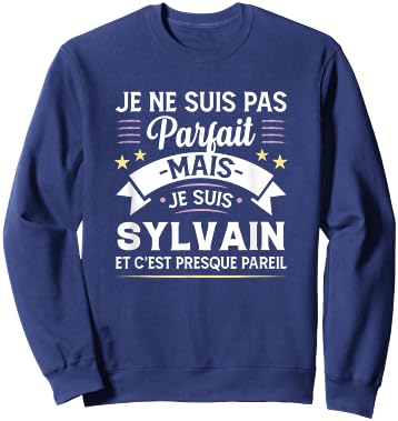 Gift Personalised Name Sylvain Humour Man Sweatshirt - Sweatshirt | Navy