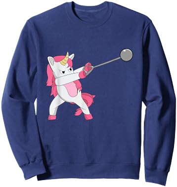 Hammer Throwing Unicorn Track And Field Girl Women Thrower Sweatshirt - Sweatshirt | Navy
